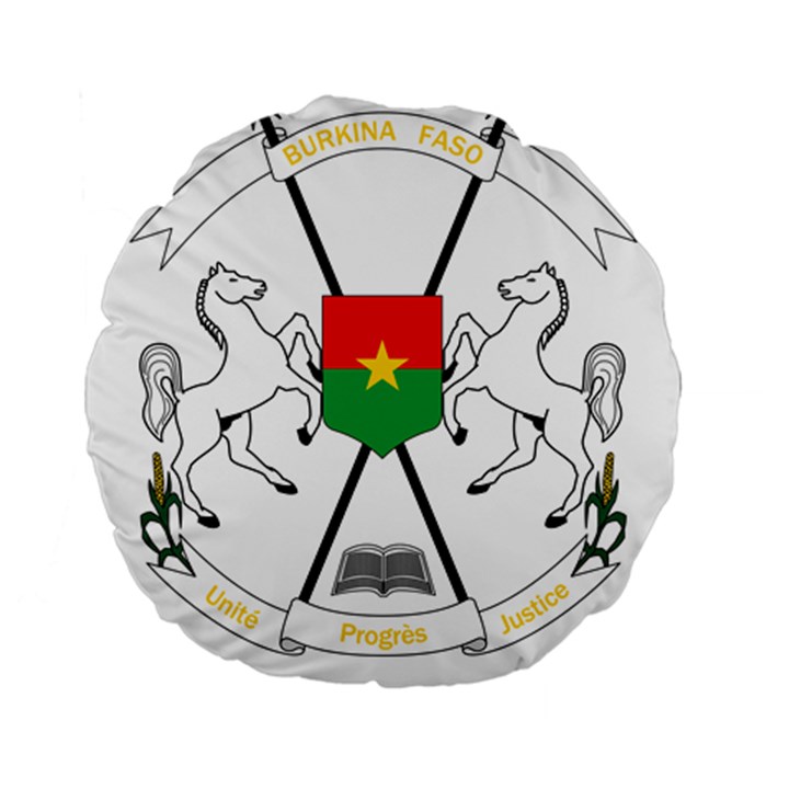 Coat of Arms of Burkina Faso Standard 15  Premium Flano Round Cushions