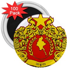 State Seal Of Myanmar 3  Magnets (100 Pack)