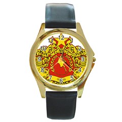 State Seal Of Myanmar Round Gold Metal Watch