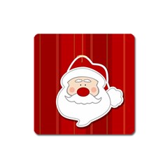 Santa Claus Xmas Christmas Square Magnet by Nexatart