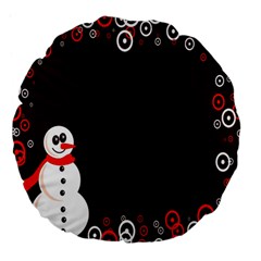 Snowman Holidays, Occasions, Christmas Large 18  Premium Flano Round Cushions