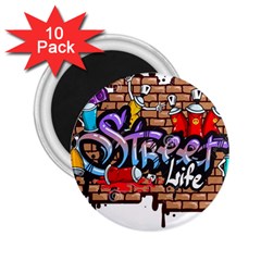 Graffiti Word Characters Composition Decorative Urban World Youth Street Life Art Spraycan Drippy Bl 2 25  Magnets (10 Pack)  by Foxymomma