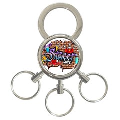 Graffiti Word Characters Composition Decorative Urban World Youth Street Life Art Spraycan Drippy Bl 3-ring Key Chains by Foxymomma