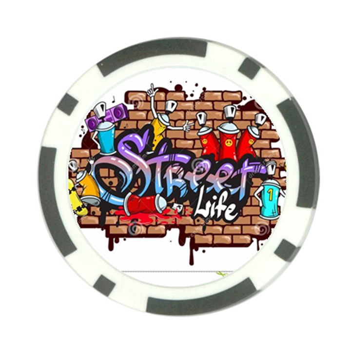 Graffiti Word Characters Composition Decorative Urban World Youth Street Life Art Spraycan Drippy Bl Poker Chip Card Guard (10 pack)