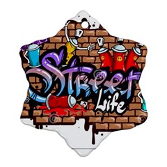 Graffiti Word Characters Composition Decorative Urban World Youth Street Life Art Spraycan Drippy Bl Ornament (snowflake) by Foxymomma