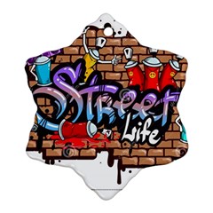 Graffiti Word Characters Composition Decorative Urban World Youth Street Life Art Spraycan Drippy Bl Snowflake Ornament (two Sides)