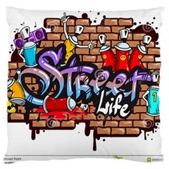 Graffiti Word Characters Composition Decorative Urban World Youth Street Life Art Spraycan Drippy Bl Large Cushion Case (two Sides)