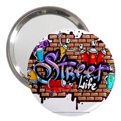 Graffiti Word Characters Composition Decorative Urban World Youth Street Life Art Spraycan Drippy Bl 3  Handbag Mirrors by Foxymomma