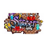 Graffiti Word Characters Composition Decorative Urban World Youth Street Life Art Spraycan Drippy Bl Satin Wrap Front