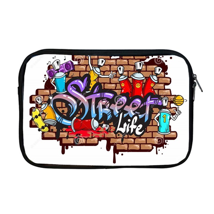 Graffiti Word Characters Composition Decorative Urban World Youth Street Life Art Spraycan Drippy Bl Apple MacBook Pro 17  Zipper Case