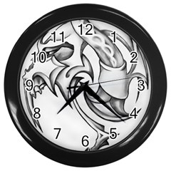 Tattoo Design 002 Wall Clocks (black) by Foxymomma