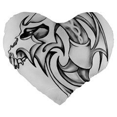 Tattoo Design 002 Large 19  Premium Heart Shape Cushions by Foxymomma