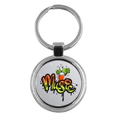 Graffiti Word Character Print Spray Can Element Player Music Notes Drippy Font Text Sample Grunge Ve Key Chains (round)  by Foxymomma