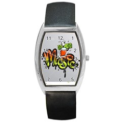 Graffiti Word Character Print Spray Can Element Player Music Notes Drippy Font Text Sample Grunge Ve Barrel Style Metal Watch