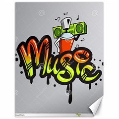 Graffiti Word Character Print Spray Can Element Player Music Notes Drippy Font Text Sample Grunge Ve Canvas 18  X 24  