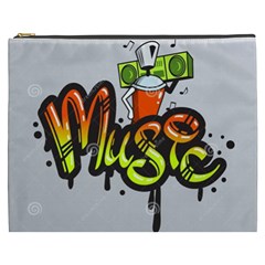 Graffiti Word Character Print Spray Can Element Player Music Notes Drippy Font Text Sample Grunge Ve Cosmetic Bag (xxxl)  by Foxymomma