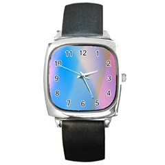 Twist Blue Pink Mauve Background Square Metal Watch