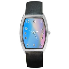 Twist Blue Pink Mauve Background Barrel Style Metal Watch by Nexatart