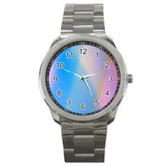 Twist Blue Pink Mauve Background Sport Metal Watch