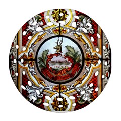 Stained Glass Skylight In The Cedar Creek Room In The Vermont State House Ornament (round Filigree)