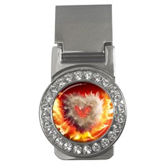 Arts Fire Valentines Day Heart Love Flames Heart Money Clips (cz)  by Nexatart