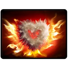 Arts Fire Valentines Day Heart Love Flames Heart Double Sided Fleece Blanket (large)  by Nexatart
