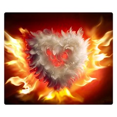 Arts Fire Valentines Day Heart Love Flames Heart Double Sided Flano Blanket (small)  by Nexatart