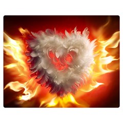 Arts Fire Valentines Day Heart Love Flames Heart Double Sided Flano Blanket (medium)  by Nexatart