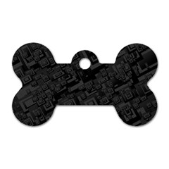 Black Rectangle Wallpaper Grey Dog Tag Bone (one Side) by Nexatart