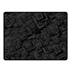 Black Rectangle Wallpaper Grey Fleece Blanket (small)