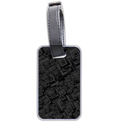 Black Rectangle Wallpaper Grey Luggage Tags (two Sides) by Nexatart