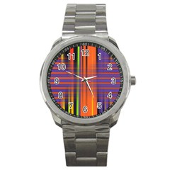 Background Texture Patterncake Happy Birthday Sport Metal Watch by Nexatart