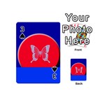 Blue Background Butterflies Frame Playing Cards 54 (Mini)  Front - Spade3