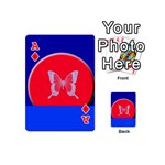 Blue Background Butterflies Frame Playing Cards 54 (Mini)  Front - DiamondA