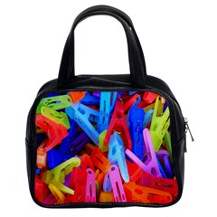 Clothespins Colorful Laundry Jam Pattern Classic Handbags (2 Sides) by Nexatart