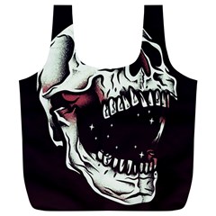 Death Skull Full Print Recycle Bags (l)  by Nexatart