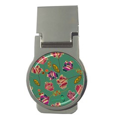 Flowers Pattern Money Clips (round)  by Nexatart