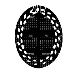 Full 2017 Calendar Vector Oval Filigree Ornament (two Sides) by Nexatart