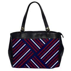 Geometric Background Stripes Red White Office Handbags by Nexatart