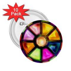 Glass Colorful Stained Glass 2 25  Buttons (10 Pack)  by Nexatart