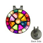 Glass Colorful Stained Glass Hat Clips with Golf Markers Front