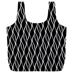 Elegant Black And White Pattern Full Print Recycle Bags (l)  by Valentinaart