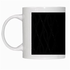 Black Pattern White Mugs by Valentinaart