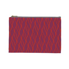 Red Pattern Cosmetic Bag (large)  by Valentinaart