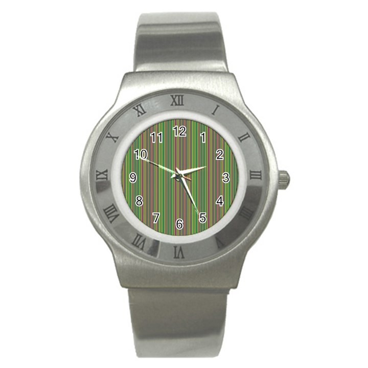 Green lines Stainless Steel Watch