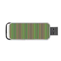 Green Lines Portable Usb Flash (one Side) by Valentinaart