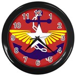 Flag of The Myanmar Armed Forces Wall Clocks (Black) Front