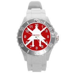 Flag Of The Myanmar Army Round Plastic Sport Watch (l) by abbeyz71