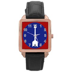 Flag Of Myanmar Army Northern Command  Rose Gold Leather Watch  by abbeyz71