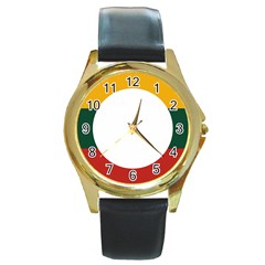 Flag Of Myanmar Shan State Round Gold Metal Watch by abbeyz71